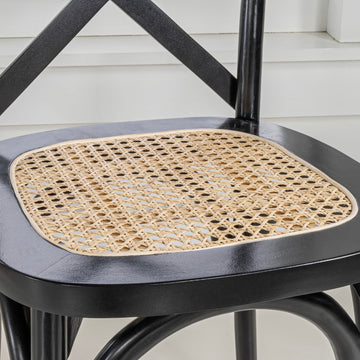 Cassis Traditional X-Back Wood Rattan Dining Chair - JONATHAN Y